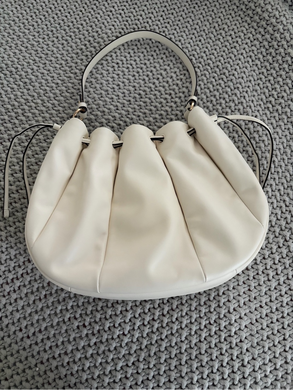 Kate Spade Cream Gathered Top-Handle Women's Shoulder Bag